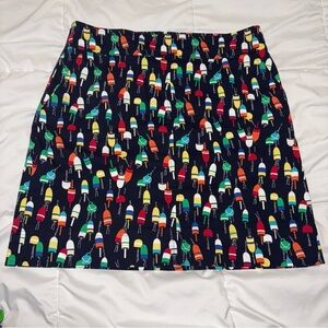 Talbots Navy Nautical Buoy Mini Pencil Skirt Size 12
